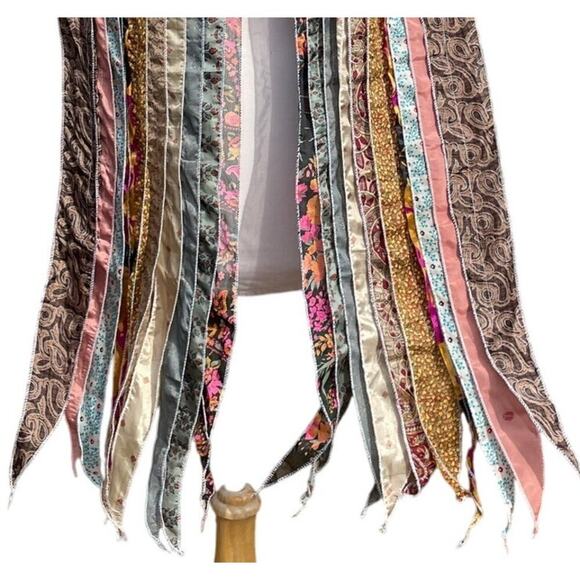 PIERRE MOSAIC Rajastan Silk Blend Multifabric Panel Mixed Print Scarf from India - Picture 7 of 14